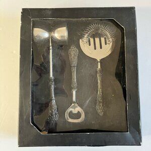 Cynthia Rowley 3-Piece Bar Tool Set - Jigger, Bottle Opener & Cocktail Strainer